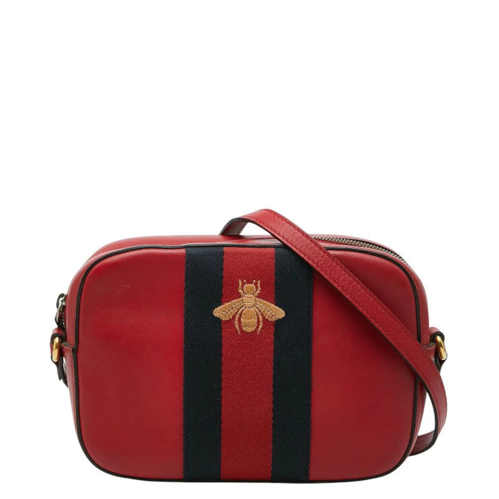 Gucci Webby Crossbody Bag Beige Cream Brown Leather